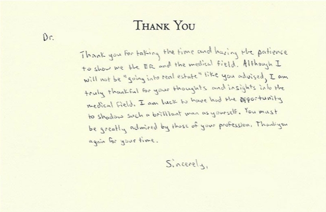 Thank You Card. got the card; a thank-you